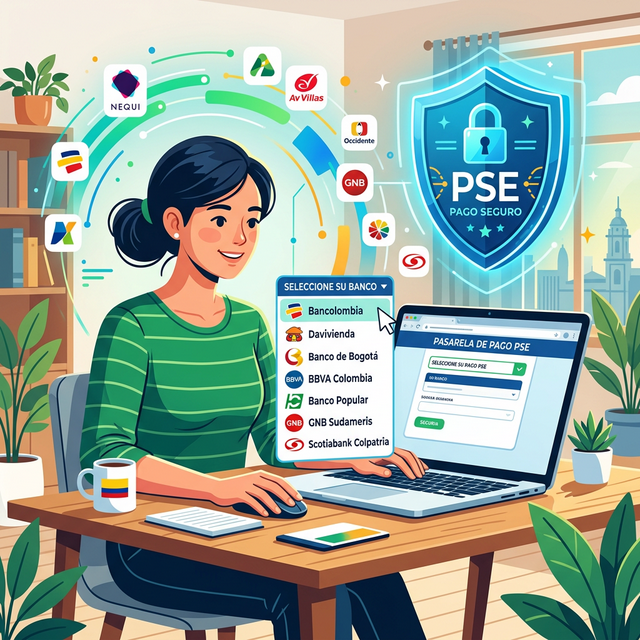 Pantalla de selección de banco para pago PSE en Colombia